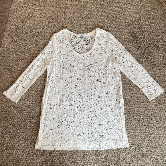 Vintage Size Medium 1990s Old Navy white sweater - Picture 1 of 6